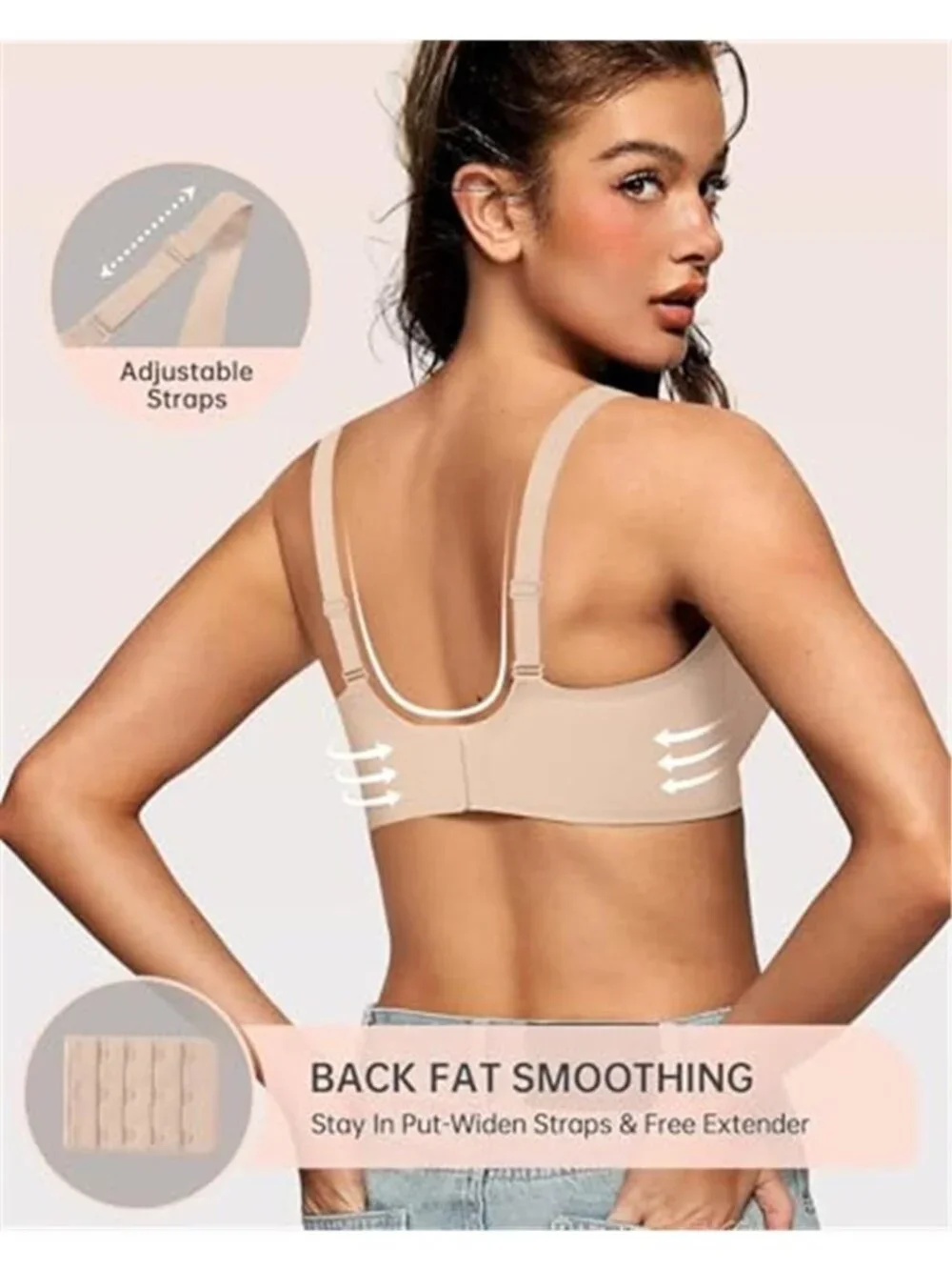 Deep V Wireless Push Up Bralette Seamless Plunge Tshirt Bra No Underwire Nude 3D